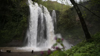 Ordu'daki Ohtamış Şelalesi karların erimesiyle canlandı
