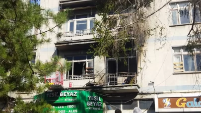 Konya'da 4 katlı binada yangın çıktı