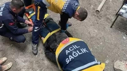 Aydın’da çatıdan düşen anten tamircisi can verdi!