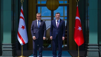 Cumhurbaşkanı Yardımcısı Yılmaz, KKTC Başbakanı Üstel ile görüştü