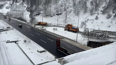 Bolu Dağı'nda kar yağışı etkili oluyor