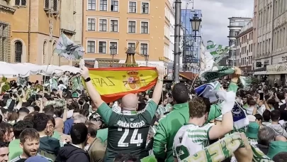 Real Betis taraftarları Wroclaw’ı yeşil-beyaza boyadı