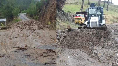 Bozdoğan’da heyelan meydana geldi! İki mahalle ulaşıma kapandı