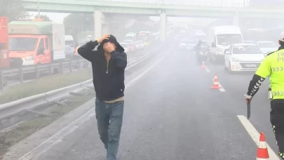 D-100'de trafiği kilitleyen kaza