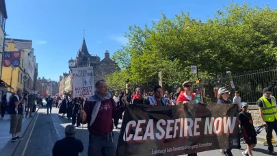 İskoçya'da Nakba Günü yürüyüşünde "Özgür Filistin" sesleri