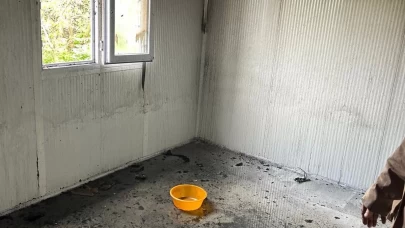 Çorum'da yıldırım düşen evde yangın çıktı