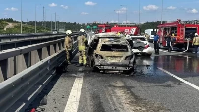 Kuzey Marmara Otoyolu'nda 3 araç birbirine girdi
