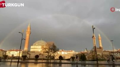 Sivas’ta sağanak sonrası gökkuşağı şöleni