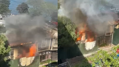 Sarıyer'de ahşap binada çıkan yangın söndürüldü