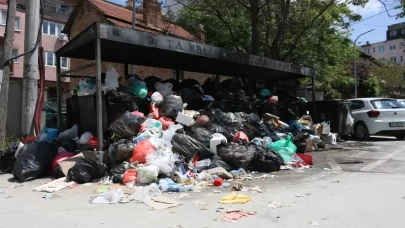 Priştine'nin sokakları çöp yığınlarıyla doldu