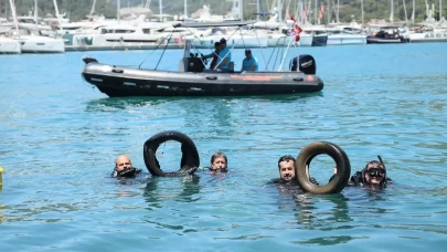 Fethiye'de deniz dibi temizliği yapıldı