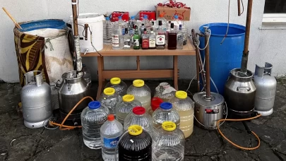 Sinop'ta sahte içki operasyonu: 3 zanlı gözaltında