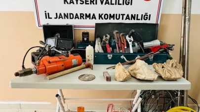 Kayseri’de define aramak için kaçak kazı yapan 5 kişi yakalandı