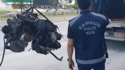 Samsun'da 13 adet gümrük kaçağı lüks araç motoru ele geçirildi