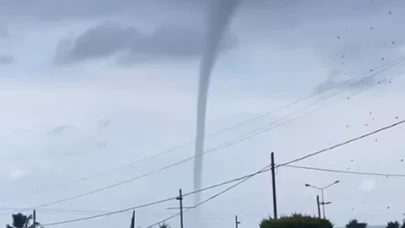 Alanya'da sabah saatlerinde hortum paniği! Korku dolu anlar kamerada!