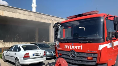 Karaman’da cami otoparkında yangın