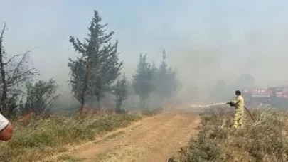 Çanakkale'de tarım arazisinde yangın! Havadan ve karadan müdahale sürüyor