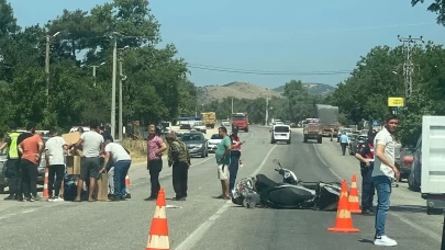 3 kişinin yaralandığı motosiklet kazası kamerada