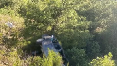 Kontrolden çıkan araç uçuruma düştü!