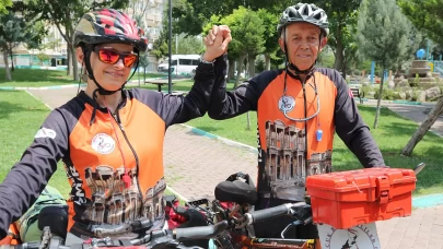 Emekli çiftin bisikletli Türkiye turu