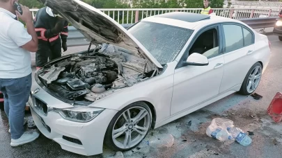 Çankırı’da otomobilde çıkan yangını itfaiye söndürdü