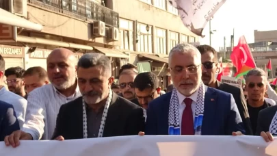 Bakan Işıkhan, Gazze'ye destek yürüyüşüne katıldı