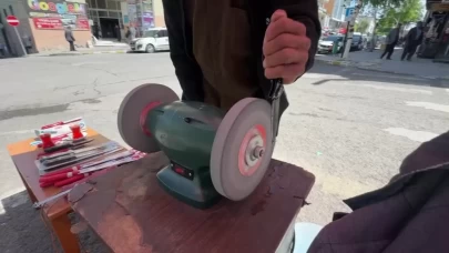 Seyyar bıçakçılarda Kurban Bayramı hareketliliği yaşanıyor