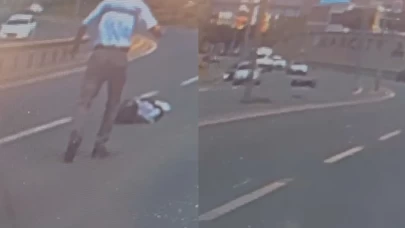 Maltepe'de kaza! Yaralı motosikletliye vatandaş kalkanı