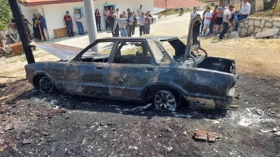 Yeşilova’da araç yangını çıktı, otomobil küle döndü!