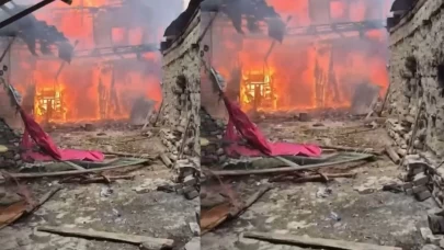 Bahçede ateş yaktılar: 2 ev ve 1 metruk binayı kül ettiler