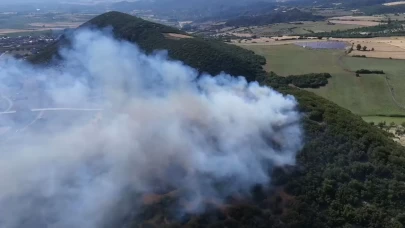 Tokat'taki orman yangını dron ile görüntülendi