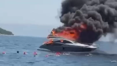 Kınalıada açıklarında tekne yangını!