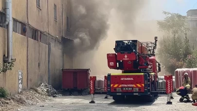Esenyurt'ta bir kazan imalathanesi yandı!
