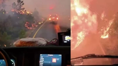 Alev çemberinin içinden geçtiler: Nefes kesen o anlar kamerada