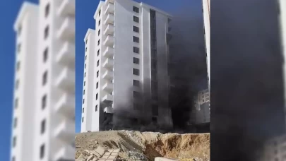 Elazığ’da inşaat halindeki binada yangın çıktı