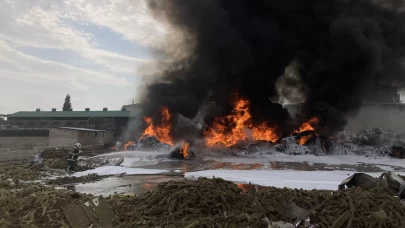 Gaziantep'te geri dönüşüm tesisinde yangın çıktı