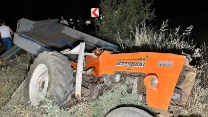 Hafriyat kamyonu traktöre arkadan çarptı: 1 ölü, 1 yaralı