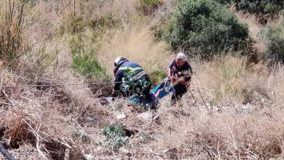 Patlıcan közlerken uçurumdan yuvarlandı