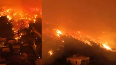Bursa'da orman yangını havadan görüntülendi!