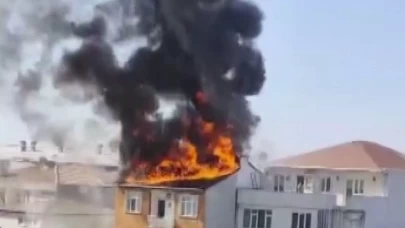 Sultanbeyli’de 5 katlı binanın çatısında yangın