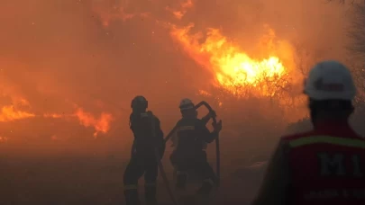 Çeşme'de orman yangını: İzmir-Çeşme kara yolu ulaşıma kapatıldı
