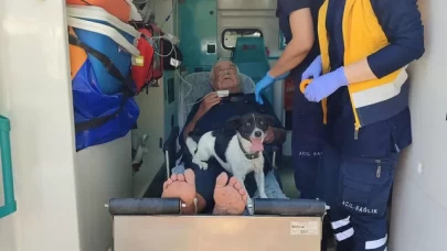 Yaşlı adam Kızılırmak’a düştü köpeği bir an olsun ayrılmadı