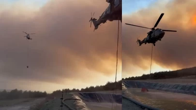 Şarköy’de zamanla yarış: Helikopterler yangınla mücadelede suyu havuzdan alıyor
