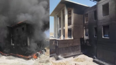 Babaeski’de yüksek hızlı tren şantiyesinde yangın çıktı