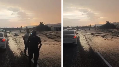 Kağızman-Iğdır karayolu sel nedeniyle ulaşıma kapandı