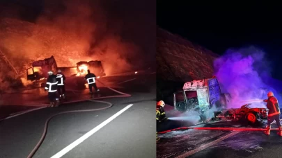 Devrilen tanker otoyolu felç etti: Patlama riski panik yarattı