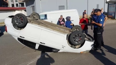 Samsun'da otomobil takla attı: 1 yaralı
