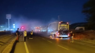 Yozgat'ta yolcu otobüsünde yangın paniği: Can kaybı yok