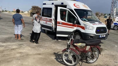 Otomobille çarpışan motosiklet sürücüsü yaralandı