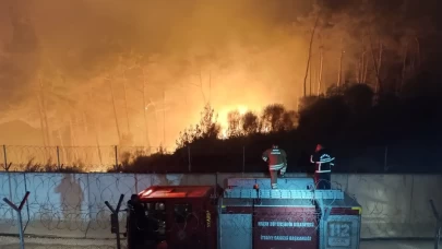 Suriye sınırında alevlerle mücadele gece de devam ediyor